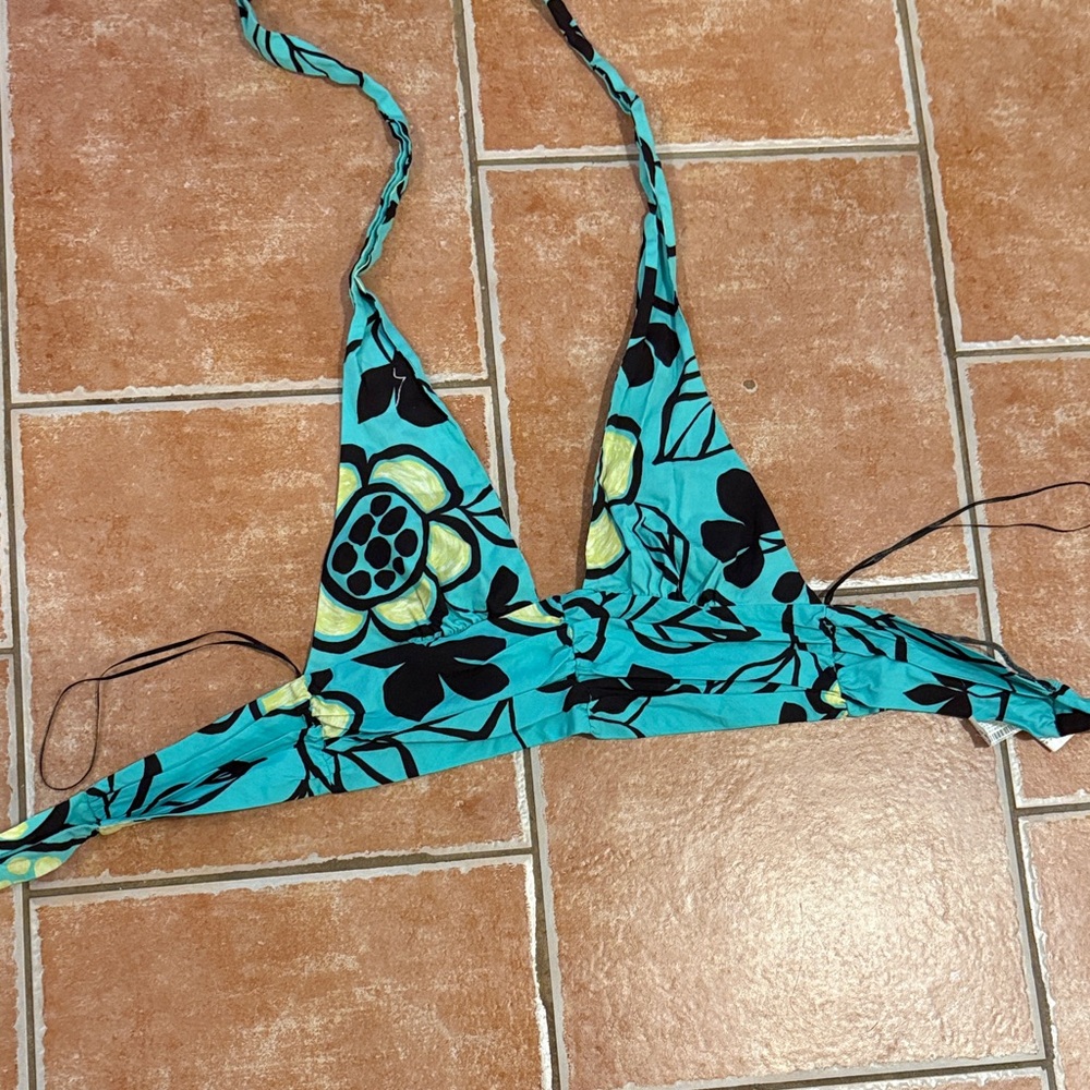 Zara Floral Tank Top - Blue and Black